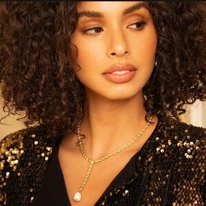 Bryn Pearl Lariat Necklace